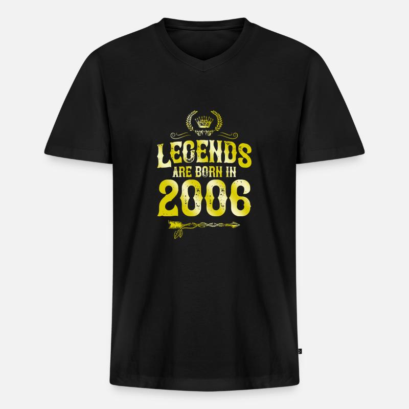 2006 legends born in - Männer Premium Bio T-Shirt mit V-Ausschnitt - Schwarz