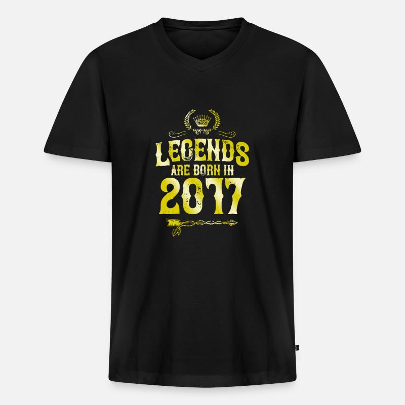 2017 legends born in - Männer Premium Bio T-Shirt mit V-Ausschnitt - Schwarz