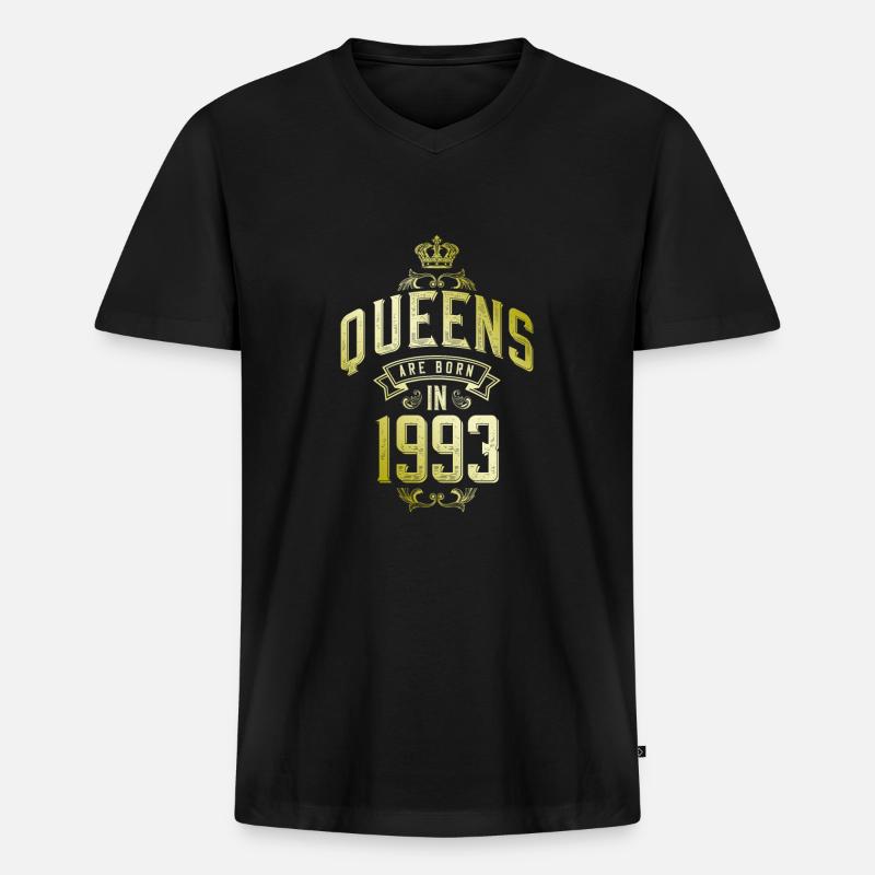 Queens born in 1993 - Männer Premium Bio T-Shirt mit V-Ausschnitt - Schwarz