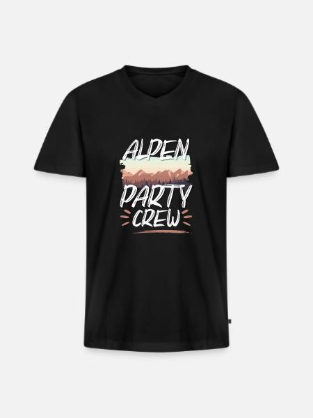 Alpen Party Crew - Men's Premium Organic T-shirt with V-neck - black