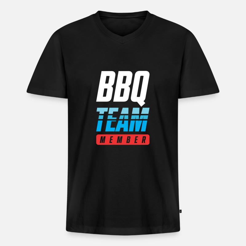 Bbq Team - Männer Premium Bio T-Shirt mit V-Ausschnitt - Schwarz