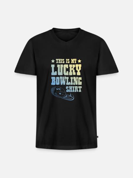 Bowling Shirt - Männer Premium Bio T-Shirt mit V-Ausschnitt - Schwarz