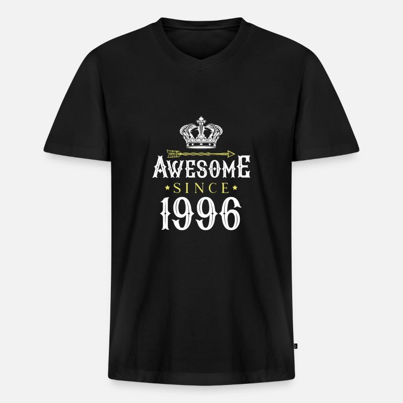 1996 awesome since - Männer Premium Bio T-Shirt mit V-Ausschnitt - Schwarz