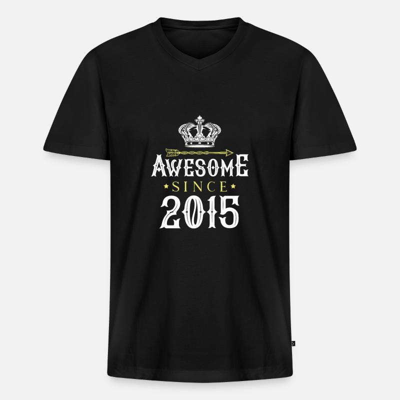 2015 awesome since - Männer Premium Bio T-Shirt mit V-Ausschnitt - Schwarz