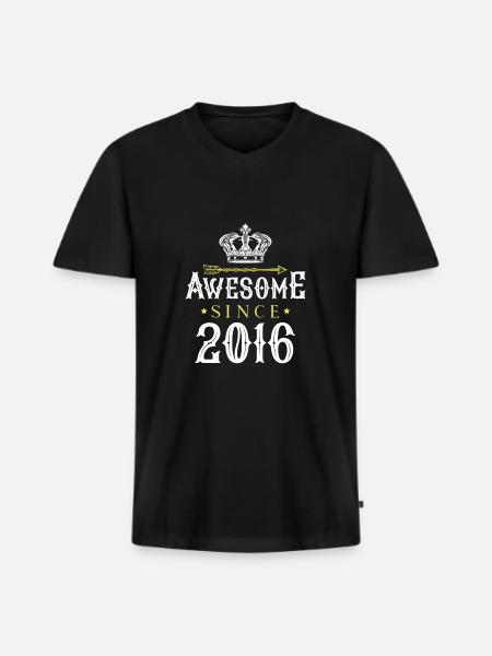 2016 awesome since - Men's Premium Organic T-shirt with V-neck - black