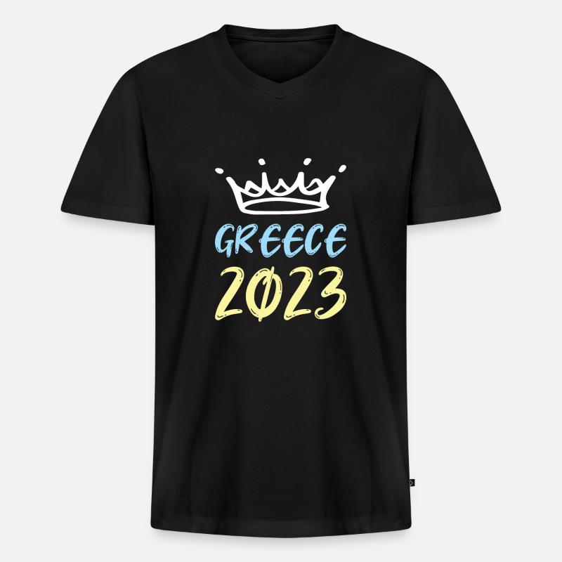 Greece 2023 - Männer Premium Bio T-Shirt mit V-Ausschnitt - Schwarz