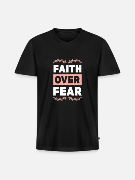 bibel glaube über angst - Männer Premium Bio T-Shirt mit V-Ausschnitt - Schwarz