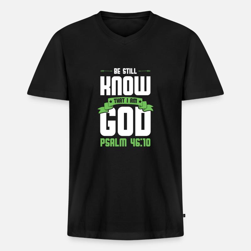 gott bibel - Männer Premium Bio T-Shirt mit V-Ausschnitt - Schwarz