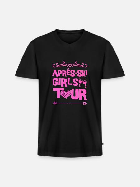 Apres-Ski Party Team - Männer Premium Bio T-Shirt mit V-Ausschnitt - Schwarz