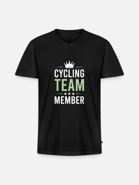 Cycling Team - Men's Premium Organic T-shirt with V-neck - black
