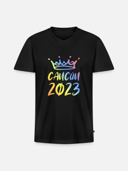 Cancun 2023 - Men's Premium Organic T-shirt with V-neck - black