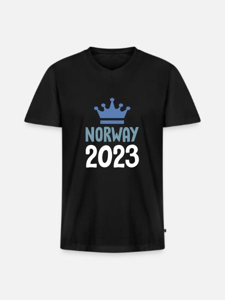 Norway 2023 Krone - Männer Premium Bio T-Shirt mit V-Ausschnitt - Schwarz