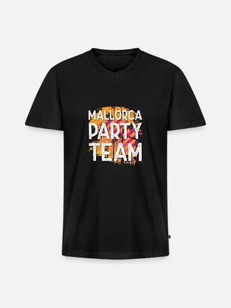 Mallorca Party Team - Men's Premium Organic T-shirt with V-neck - black