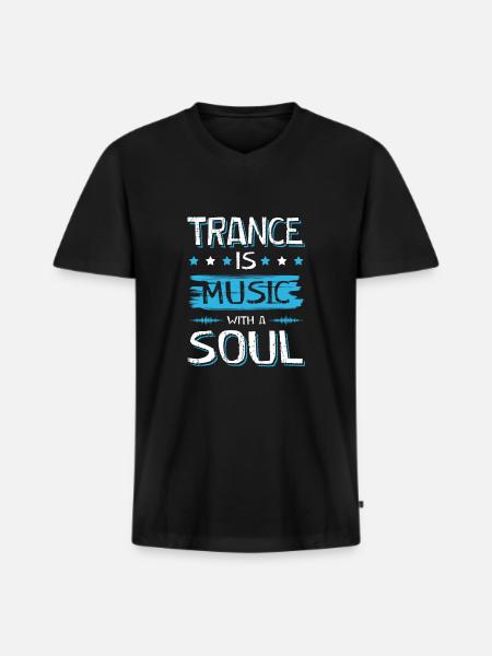 Trance Soul - Men's Premium Organic T-shirt with V-neck - black