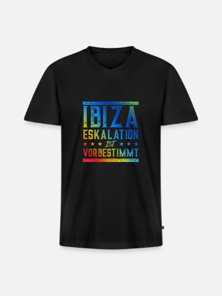Ibiza Eskalation - Männer Premium Bio T-Shirt mit V-Ausschnitt - Schwarz