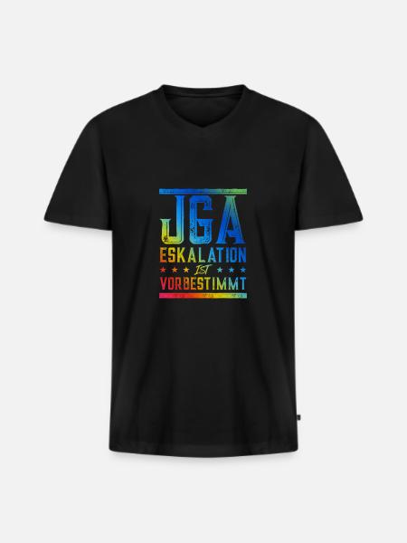 Jga Eskalation - Männer Premium Bio T-Shirt mit V-Ausschnitt - Schwarz