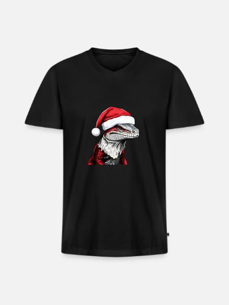 LizardChristmas Animal Head Lizard - Men's Premium Organic T-shirt with V-neck - black