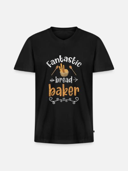 Bake confectioner bun dough - Men's Premium Organic T-shirt with V-neck - black