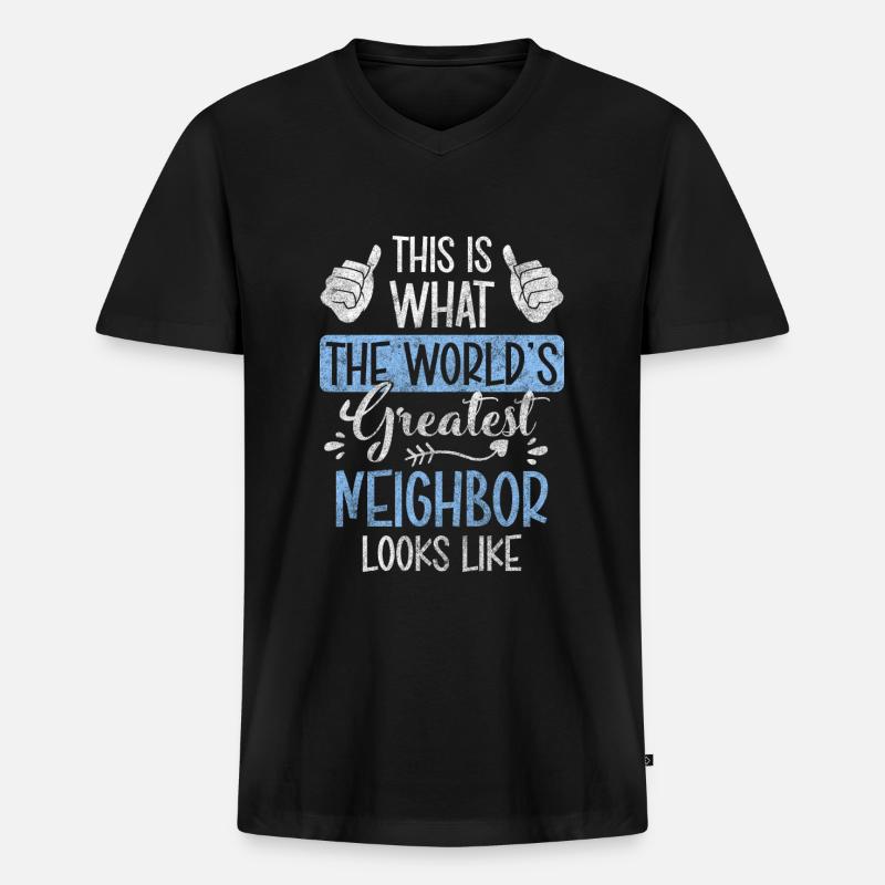 Nachbar Freundschaft Wohnung - Männer Premium Bio T-Shirt mit V-Ausschnitt - Schwarz