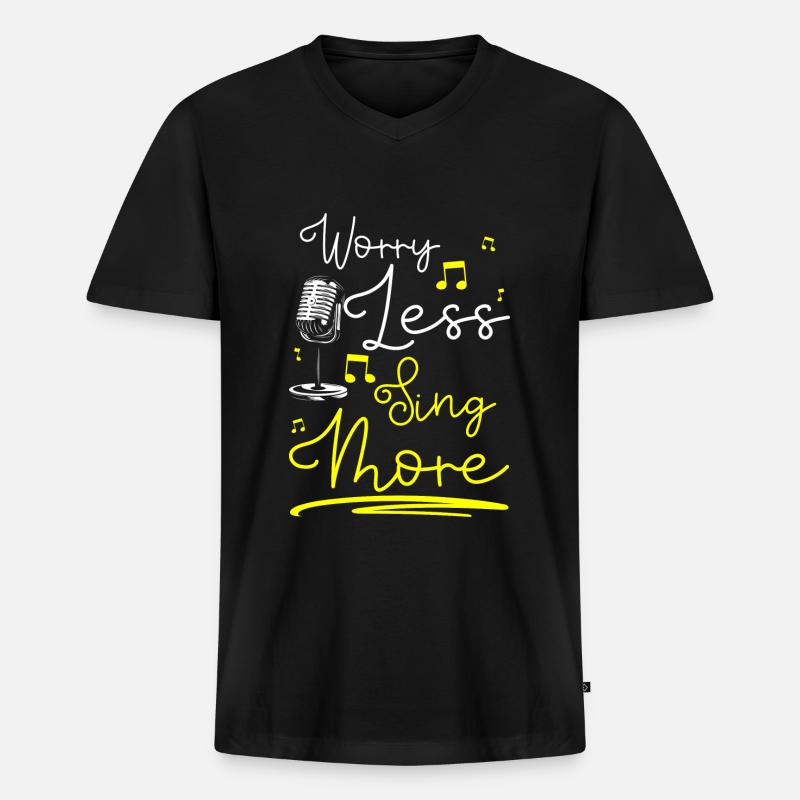 Musiker Kunst - Männer Premium Bio T-Shirt mit V-Ausschnitt - Schwarz