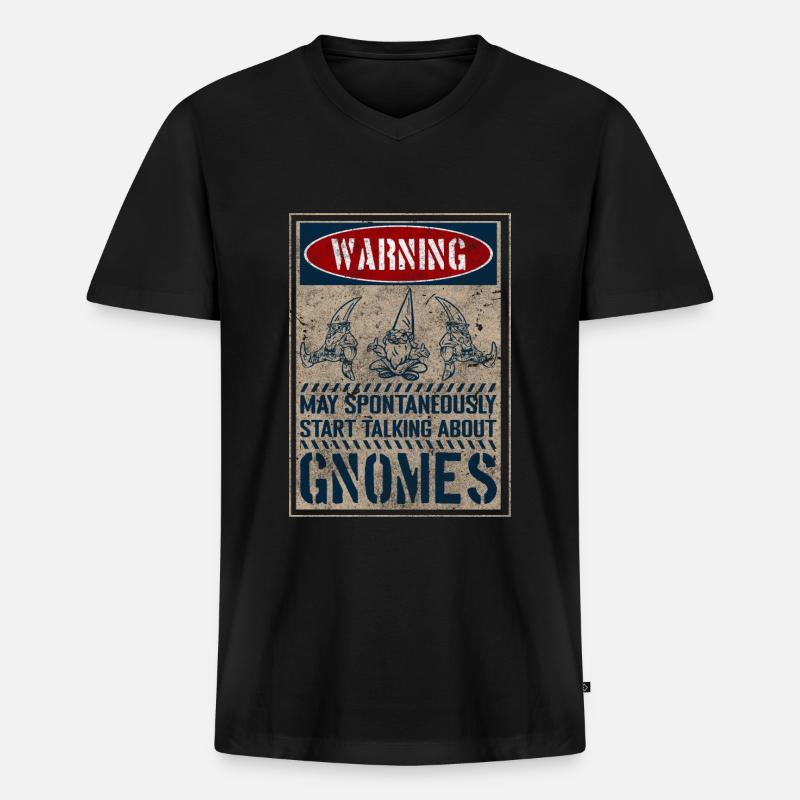 Gnom Gartenzwerg Weihnachten Kobold - Männer Premium Bio T-Shirt mit V-Ausschnitt - Schwarz