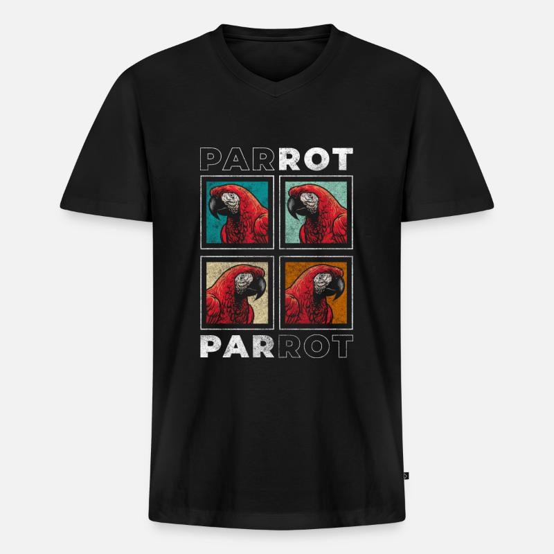 Vogel Federn Umwelt - Männer Premium Bio T-Shirt mit V-Ausschnitt - Schwarz