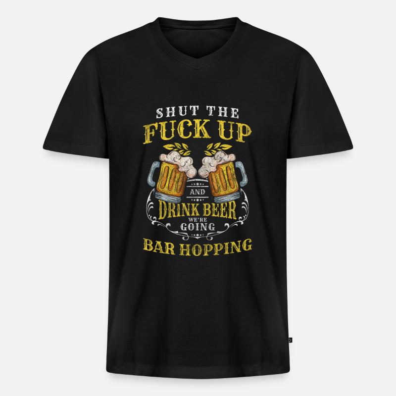 Party Alkohol Schnaps Vollsuff - Männer Premium Bio T-Shirt mit V-Ausschnitt - Schwarz