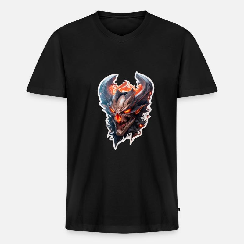 Halloween Todesengel - Männer Premium Bio T-Shirt mit V-Ausschnitt - Schwarz