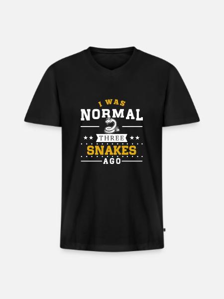 Three Snakes Ago - Männer Premium Bio T-Shirt mit V-Ausschnitt - Schwarz
