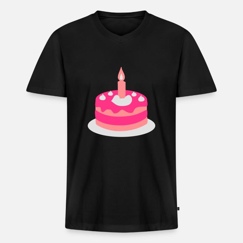 Kuchen - Männer Premium Bio T-Shirt mit V-Ausschnitt - Schwarz