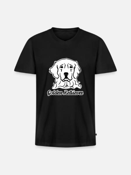 Golden Retriever - T-shirt encolure en V Premium bio Homme - noir