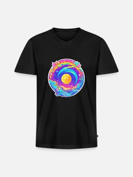 Espace fleurs - T-shirt encolure en V Premium bio Homme - noir