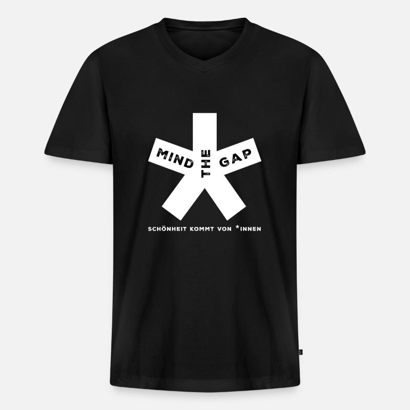 blockedTitle - Männer Premium Bio T-Shirt mit V-Ausschnitt - Schwarz