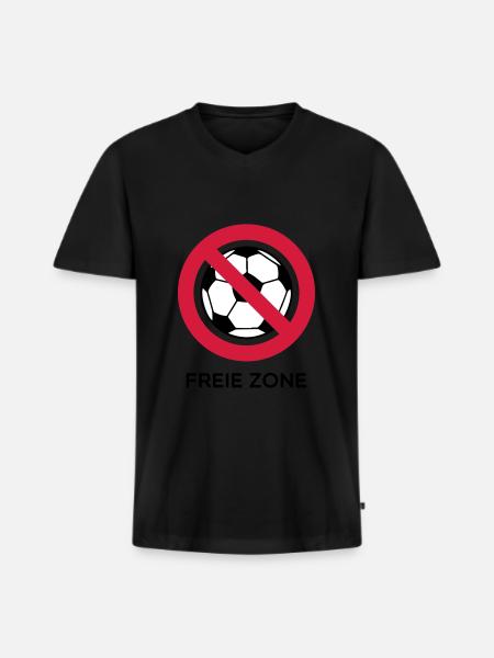 Anti Fussball - Männer Premium Bio T-Shirt mit V-Ausschnitt - Schwarz