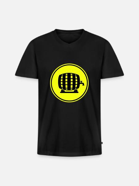 Baril de bière - T-shirt encolure en V Premium bio Homme - noir