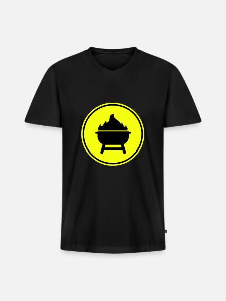 Grill icon - Men's Premium Organic T-shirt with V-neck - black