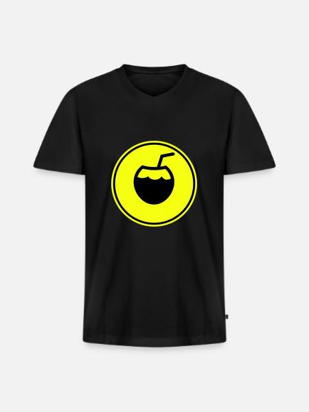 Coconut Icon Icon - Men's Premium Organic T-shirt with V-neck - black