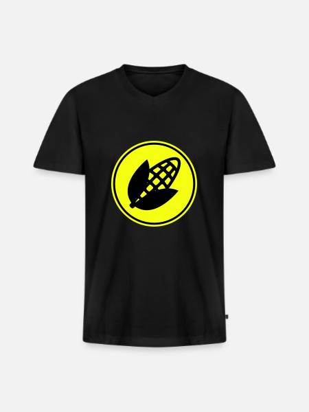 Corn symbol - Men's Premium Organic T-shirt with V-neck - black