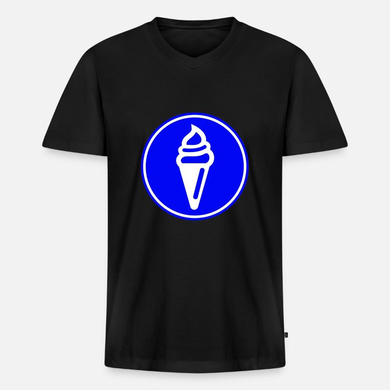 Eis Icon Symbol - Männer Premium Bio T-Shirt mit V-Ausschnitt - Schwarz