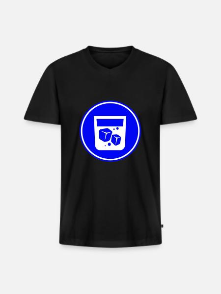 Whisky Icon - Men's Premium Organic T-shirt with V-neck - black