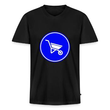 Symbole de brouette - T-shirt encolure en V Premium bio Homme - noir - Devant - Nico (187cm)