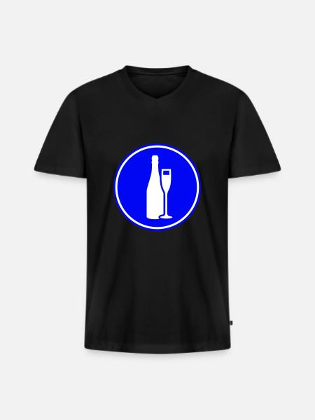Red wine symbol - Men's Premium Organic T-shirt with V-neck - black