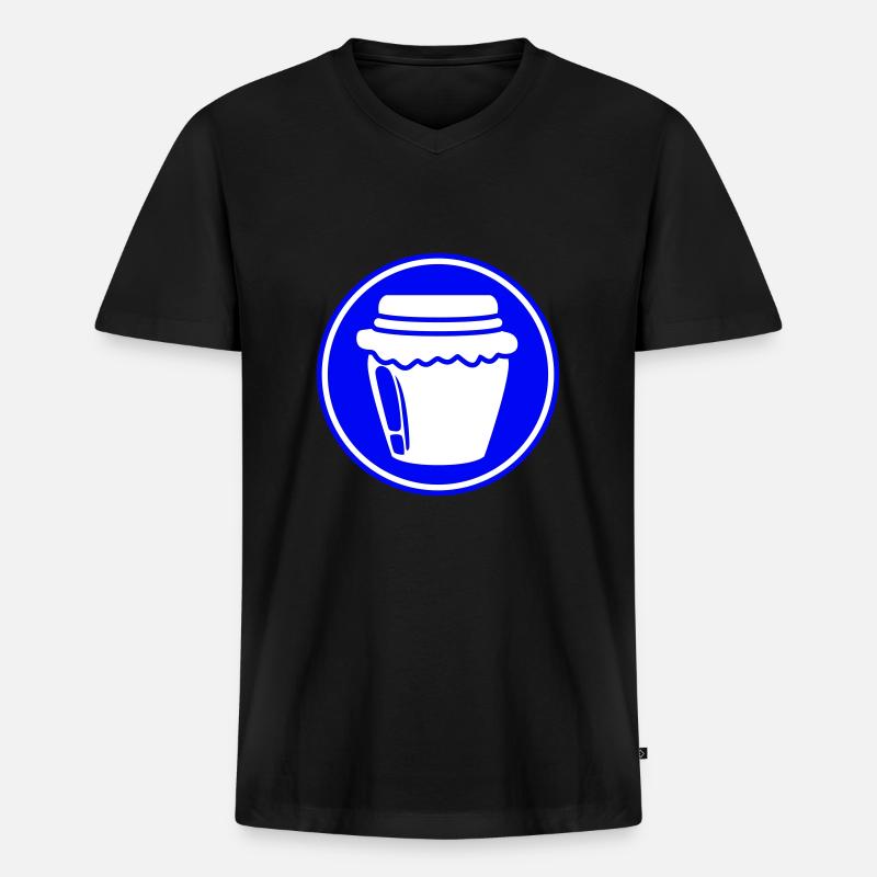 Honig symbol Imker - Männer Premium Bio T-Shirt mit V-Ausschnitt - Schwarz