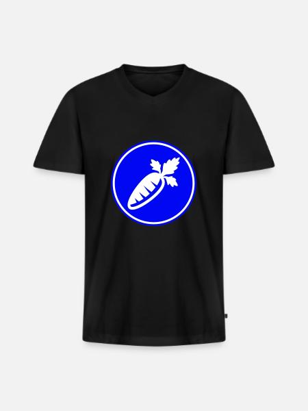 Carrot symbol - Men's Premium Organic T-shirt with V-neck - black