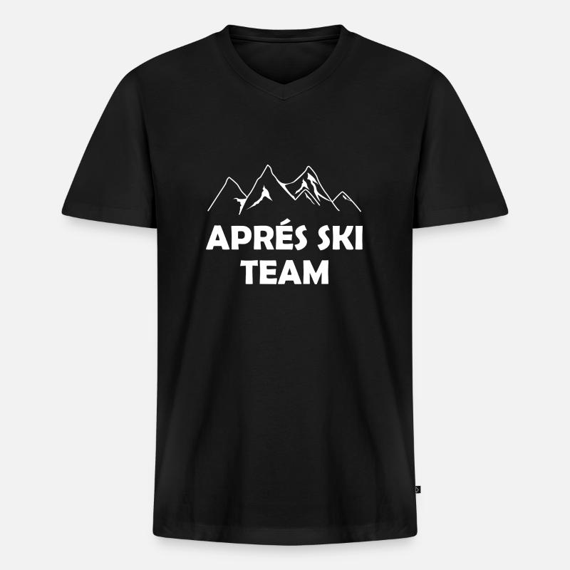 Apres Ski Team - Männer Premium Bio T-Shirt mit V-Ausschnitt - Schwarz
