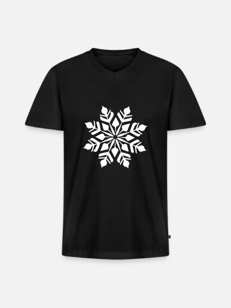 Schneeflocke Icon Winter - Männer Premium Bio T-Shirt mit V-Ausschnitt - Schwarz