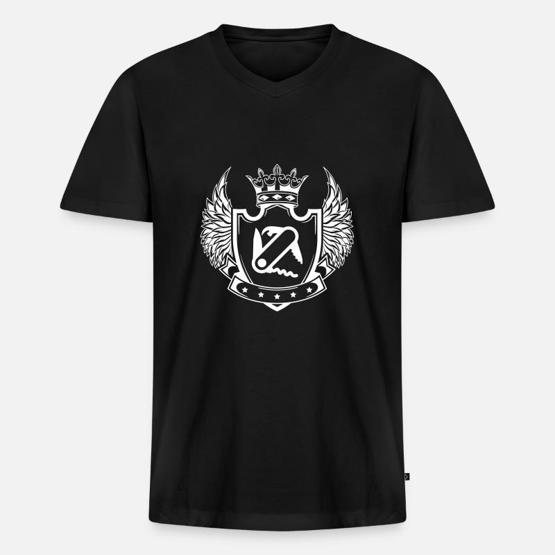 Taschenmesser Schild - Männer Premium Bio T-Shirt mit V-Ausschnitt - Schwarz