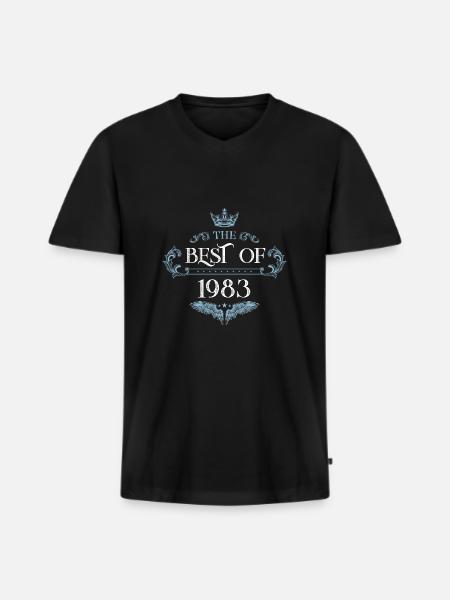 1983 best of - Men's Premium Organic T-shirt with V-neck - black