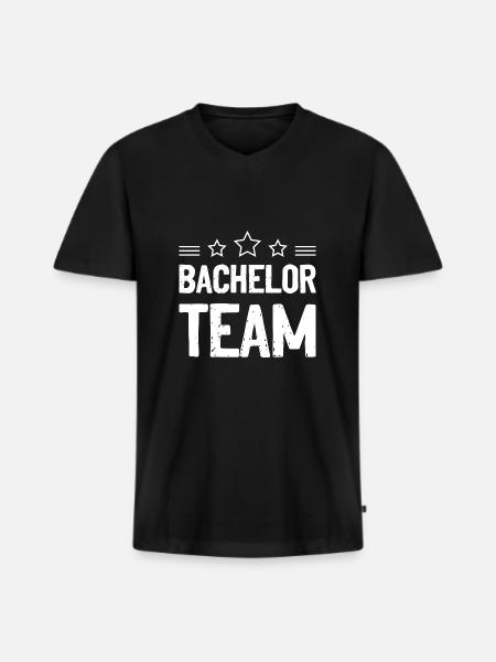 Bachelor Team Jga - Männer Premium Bio T-Shirt mit V-Ausschnitt - Schwarz