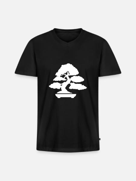 Bonsai icon Symbol - Men's Premium Organic T-shirt with V-neck - black